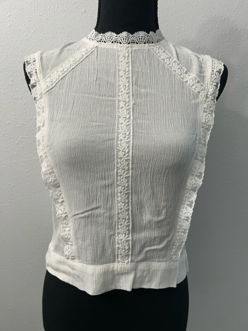 ELF Ivory Lace-Trim High Neck Camisole